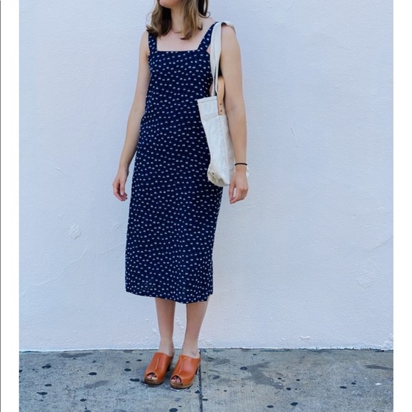 Sleeveless Blue midi dress Daisy Embroidery - Picture 3 of 4